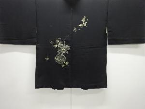 大正ロマン　花瓶模様織り出し漆一つ紋絵羽織